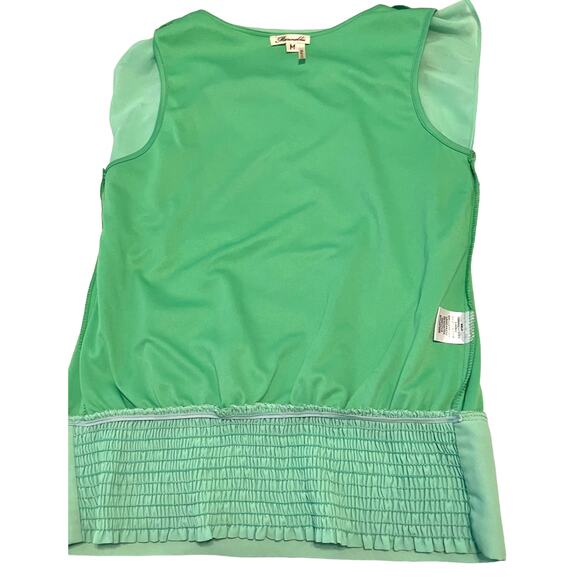 MARINEBLU SLEEVELESS PULL-OVER ROUND NECK BLOUSE, WOMENS, M, LIME GREEN/SILVER - Picture 9 of 12